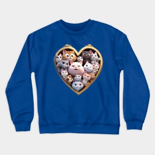 Cute cats and kittens posing for a photo Crewneck Sweatshirt